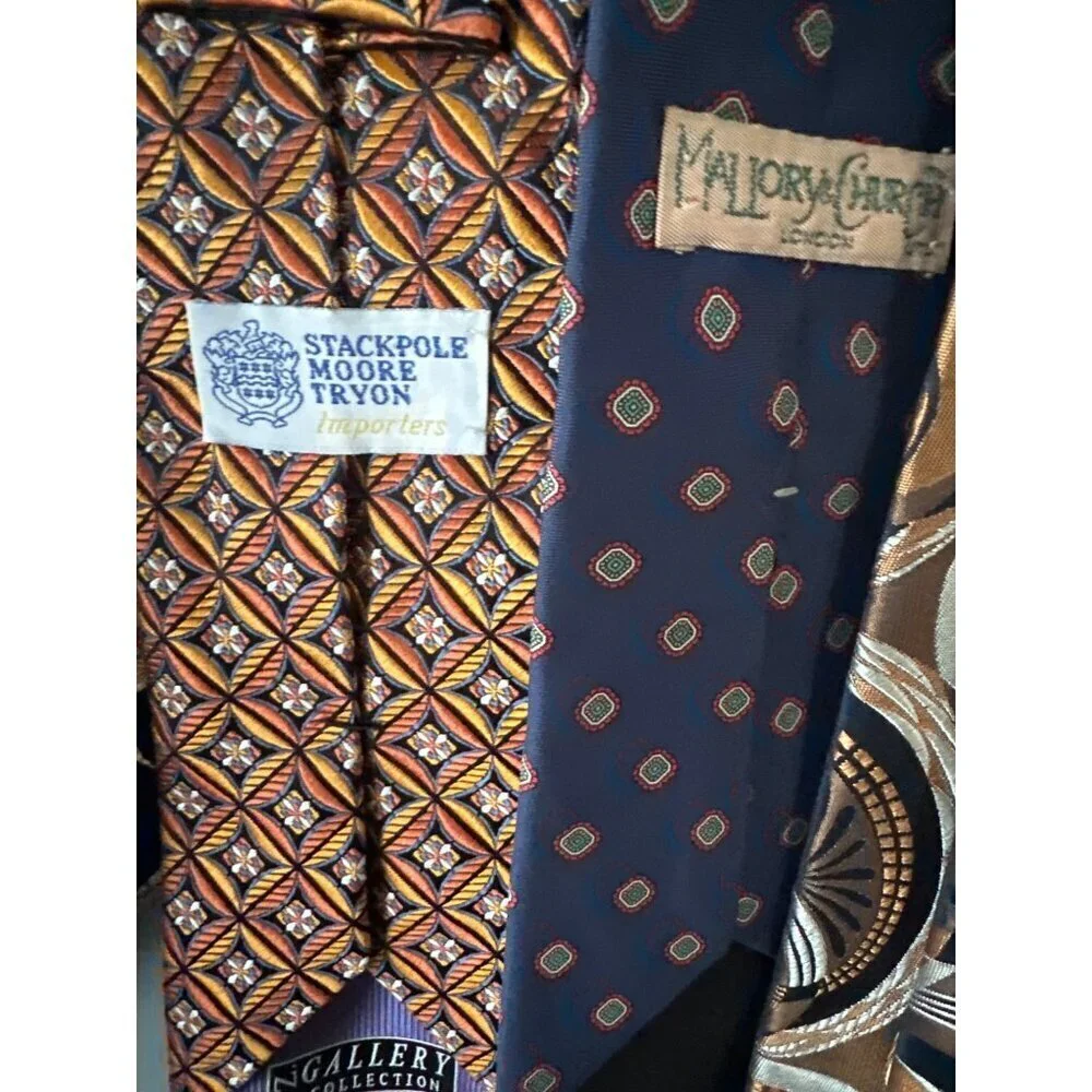 Lot of 6 Men’s Neckties Satin NFL & Cartoon Prints Mixed Pattern Retro Y2K work